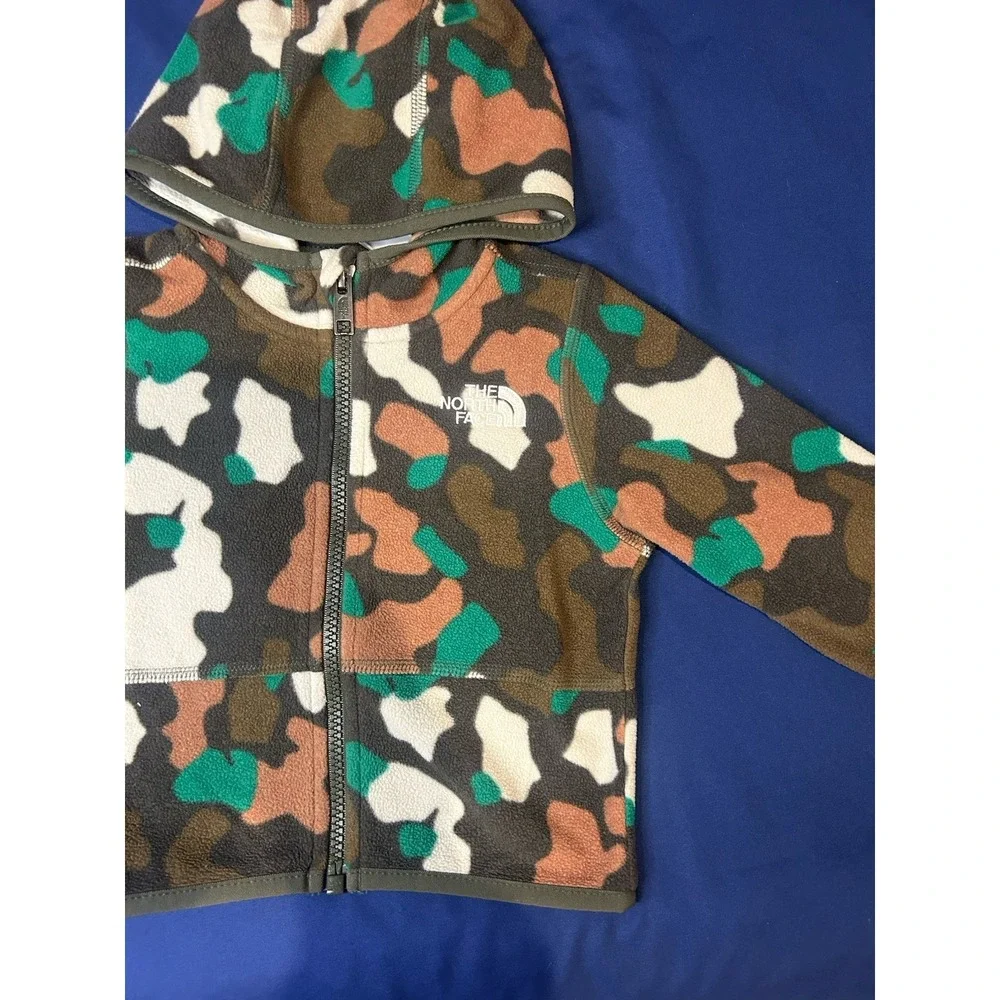 The north face baby camouflage jacket size 6-12 months Fleece‎ Coat Green Brown